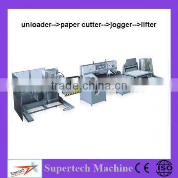 Professional Paper Cutting Line Industrial Paper Cutter With Jogger Unloader Lifter