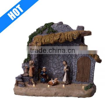 resin outdoor painted christmas lighted outdoor nativity scenes