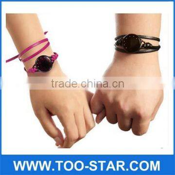 Special couple waterproof bracelet smart leather bracelet watch bluetooth watch monitor watch led light watch for Lifesense