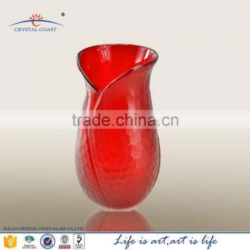 cheap flower shaped glass vase for centerpieces,glass flower vase handmade designs