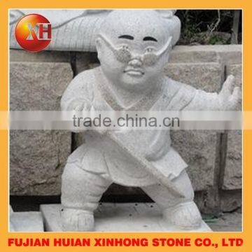 Lovely Little Monk Blow Air Marble Stone Statue photo-5