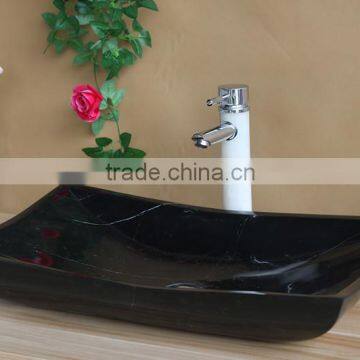 Vessel Basin Black Stone Sink for Bathroom photo-2