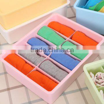 Stackable Plastic Underware Storage Box Clothes Drawer Organizers with Divided Cells