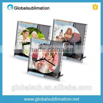 Creative Sublimation Glass Frames Photo With Clock funia photo frame