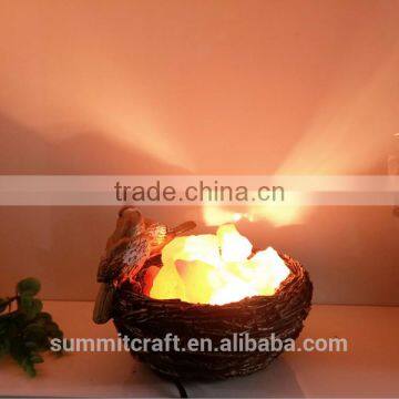 Resin Bird Nest Shaped Rock Natural Crystal Salt Lamps photo-5