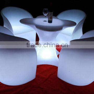 Glowing Waterproof Rotating Molded Led Bar Chairs and Table Set for Coffee Shop photo-3