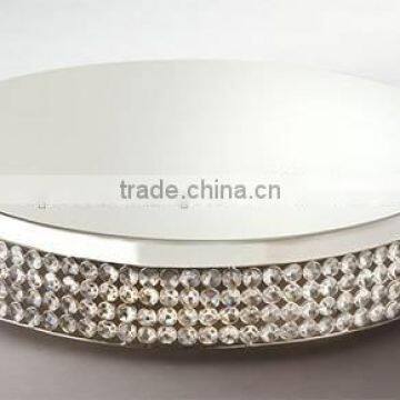 crystal beaded shiny round cake stand