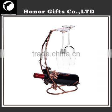 Metal Crafts Wine Bottle Holder Wine Rack With Glass Table Top photo-2