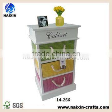 French Furniture Wholesale Whisky Cabinet With 3 Colorful Baskets