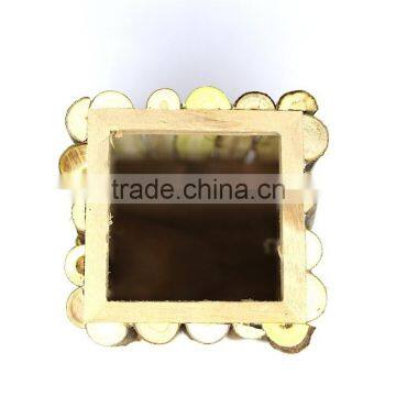 Wooden Pen Holder. Wood Branch Pen Pot, Square Wood Pen Holder photo-2