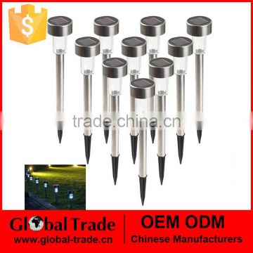 10Pcs Stainless Steel LED Solar Gardens Rechargeable Light Lapms G0025