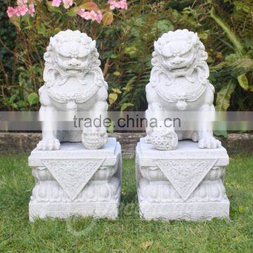 Door guardians sculpture chinese marble fu dog statue