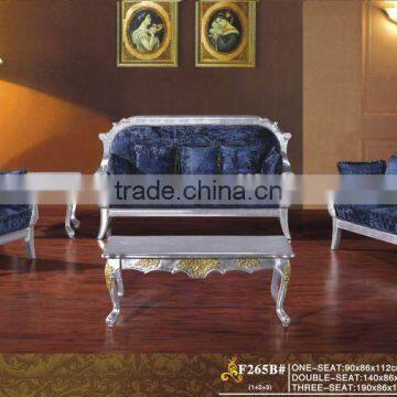 European Wood Carved Sofa Set, Living Room Sectional Home Fabric Sofa Set, Hotel Hall Sofa Set