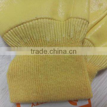 DDSAFETY 2017 Yellow Cotton Liner Knitted Wrist Cuff Nitrile Safety Working Glove photo-4