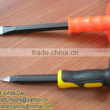 drop-forged hex shank flat point chisels with TPR holder