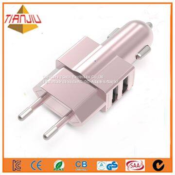 Wall and Car 2 in 1dual USB Mini Car Charger photo-3