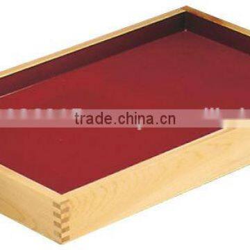 Hinoki Square Deep Red Colored Deli Tray Wooden Both Sides Vat