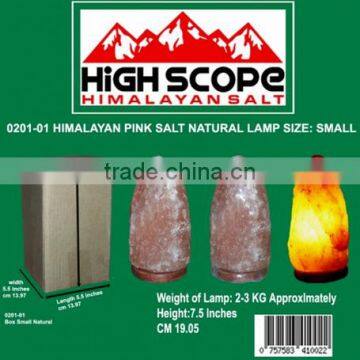 HIMALAYAN CRYSTAL ROCK PINK SALT LAMP NATURAL SHAPE SMALL SIZE HEIGHT 7 TO 7.5 INCHES