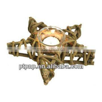 novelty star rattan weaven candle holder,T-light