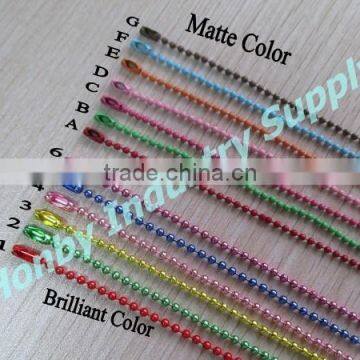 Garment/Shose/Luggage Used 2.4mm Coloured Hangtag Metal Ball Chain