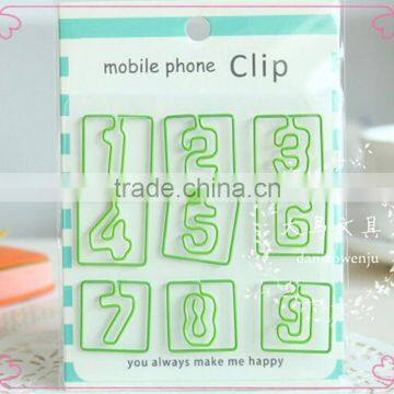 Colorful Assorted Number Shapes Metal Paper Clips photo-3