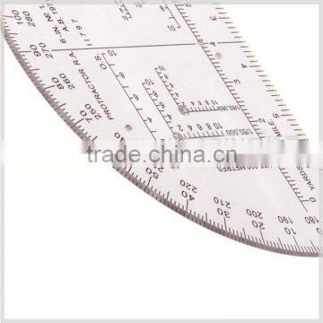 Chinese Custom 6 Inch Half Moon 360 Degree Plastic Protractor, Transparent High Quality Protractor for Military Training # KMP-1 photo-2