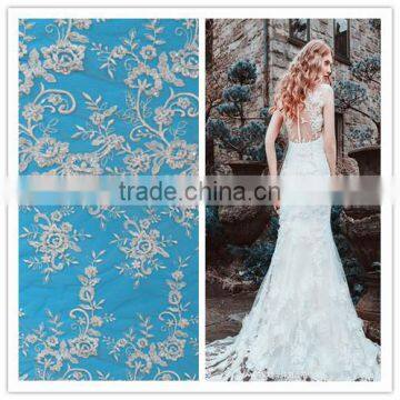 Factory directly supply beaded african lace dress fabric