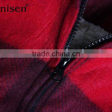 Wholesale Plaids Winter Men Polar Fleece Promotion Jacket Stock photo-3
