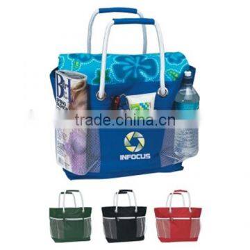 nylon shopping bag screen print with mesh pockets