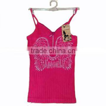 ladies camisole with hot fix rhinestone