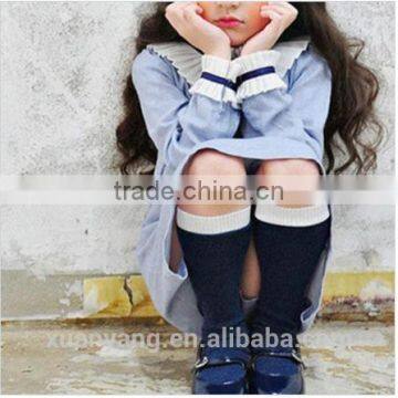 Fashionable Knitted Frock Long Sleeve Plain Clothing Little Girl Princess Dresses Wholesale New Design Kids Baby Girls Dress photo-3