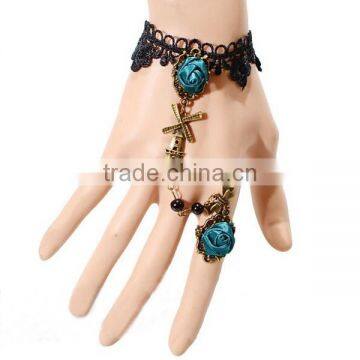 Europe Fashion Lace Jewelry Sets Wholesale Windmill Charm Bracelet Jewelry With Ring Set photo-5