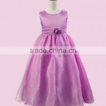 Customized Child Satin Frocks Designs Kids Party Dresses Baby Girl Flower Dress Prom Princess Dress Sleevless photo-4