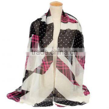 new design voile ladies geometric pattern scarf