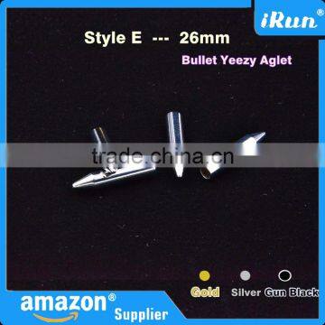 (MOQ:100pcs) Mixed Color Yeezy Lace Bullet Aglets - Yeezy Shoelaces Metal Bullet Endings - 26mm Bullet Metal Ends Aglet Tip photo-3
