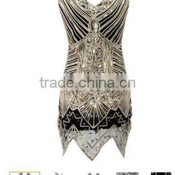 walson clothes apparel embroidery 1920s flapper evening dress