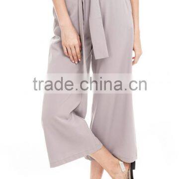 2017 OEM Women Tie Sash High Waist Fully Lined Pants photo-2