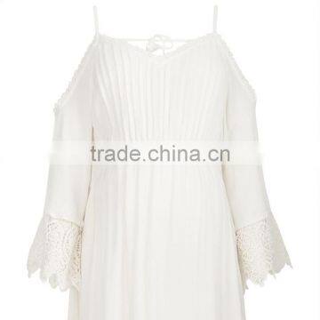 Summer Chic Lace Hemmed Hot Selling Cold Shoulder Dresses for Pregnant Women photo-5