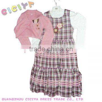 Fashion winter girl dress 3pcs set