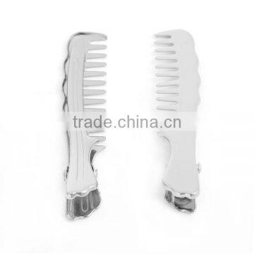 Iron Based Alloy Hair Clips Findings Comb Silver Tone photo-2