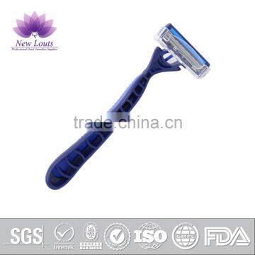 Hot sell triple blade metal handle system razor