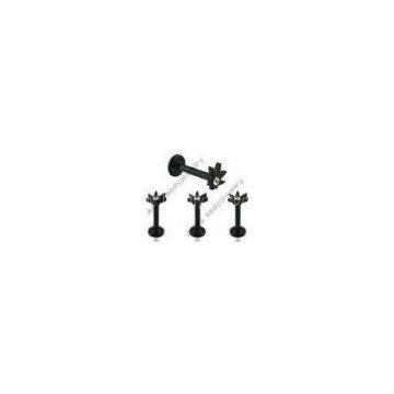 Anodized 316L Stainless Steel CZ Stone 16 Piercing Lip Labret Jewelry With Crystal