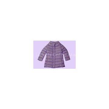 Purple Thin Packable Lightweight Down Jacket Duck Feather Outerwear For Kids