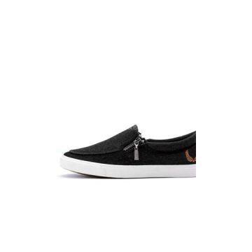 New Fashion Men\'\'s Black Zipper Slip On Breathable Shoes
