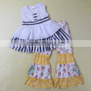girls wholesale boutique clothing sleeveless floral print set children clothes girls kids summer clothes