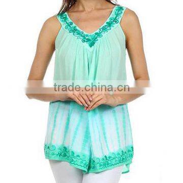 Shop Exclusive Resortwear Rayon Tie Dye Embroidered Tops & Tunic Online