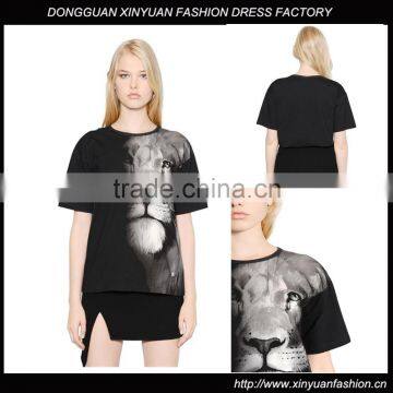 Womens fashion basic t-shirt printing latest design