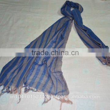 Blue striped scarf