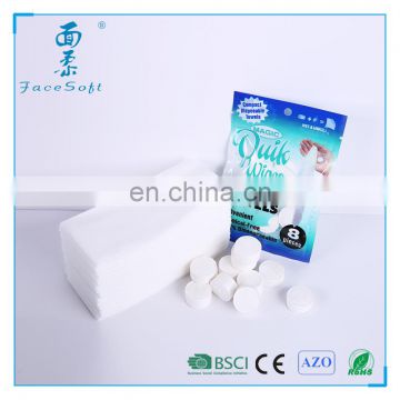 22*24cm cleaning compressed towel magic coin compressed tissues