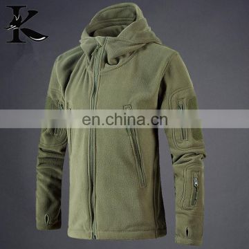 Hunting warmly army hooded polar fleece jacket